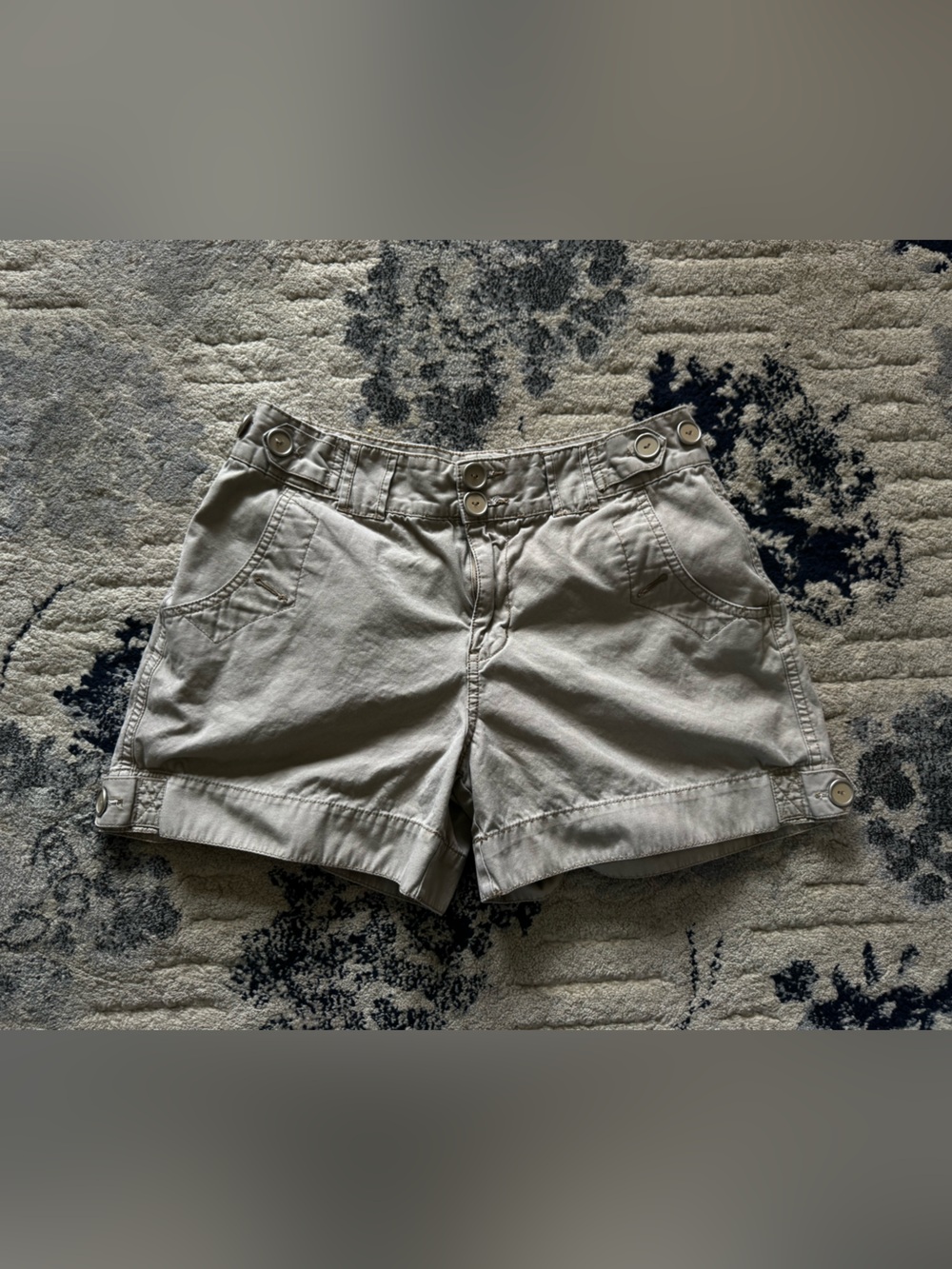 Faded Glory Light Khaki Button-Tab Bermuda Shorts
